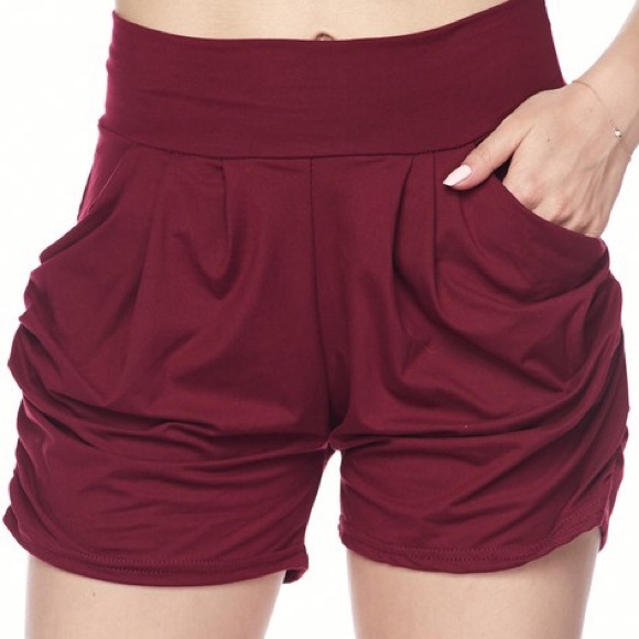 Black Only! High Waisted Wide Band Harem Shorts - Picture 7 of 16